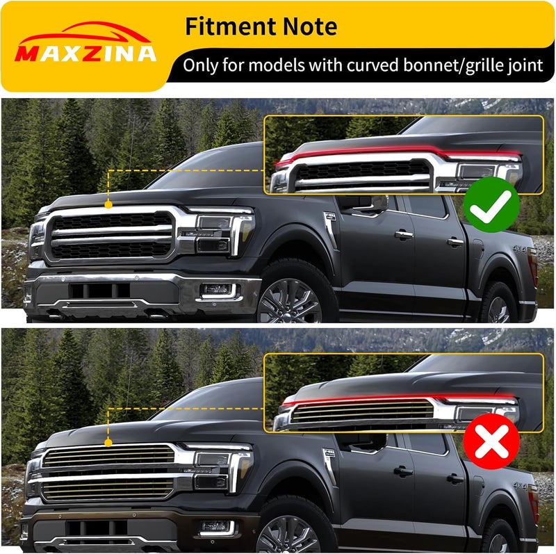 Maxzina TPE Hood Protector Compatible with 2015-2020 Ford F150 Hood Shield TPE Hood Deflector Hood Guard for 2019 Ford F-150 Accessories - Image 2